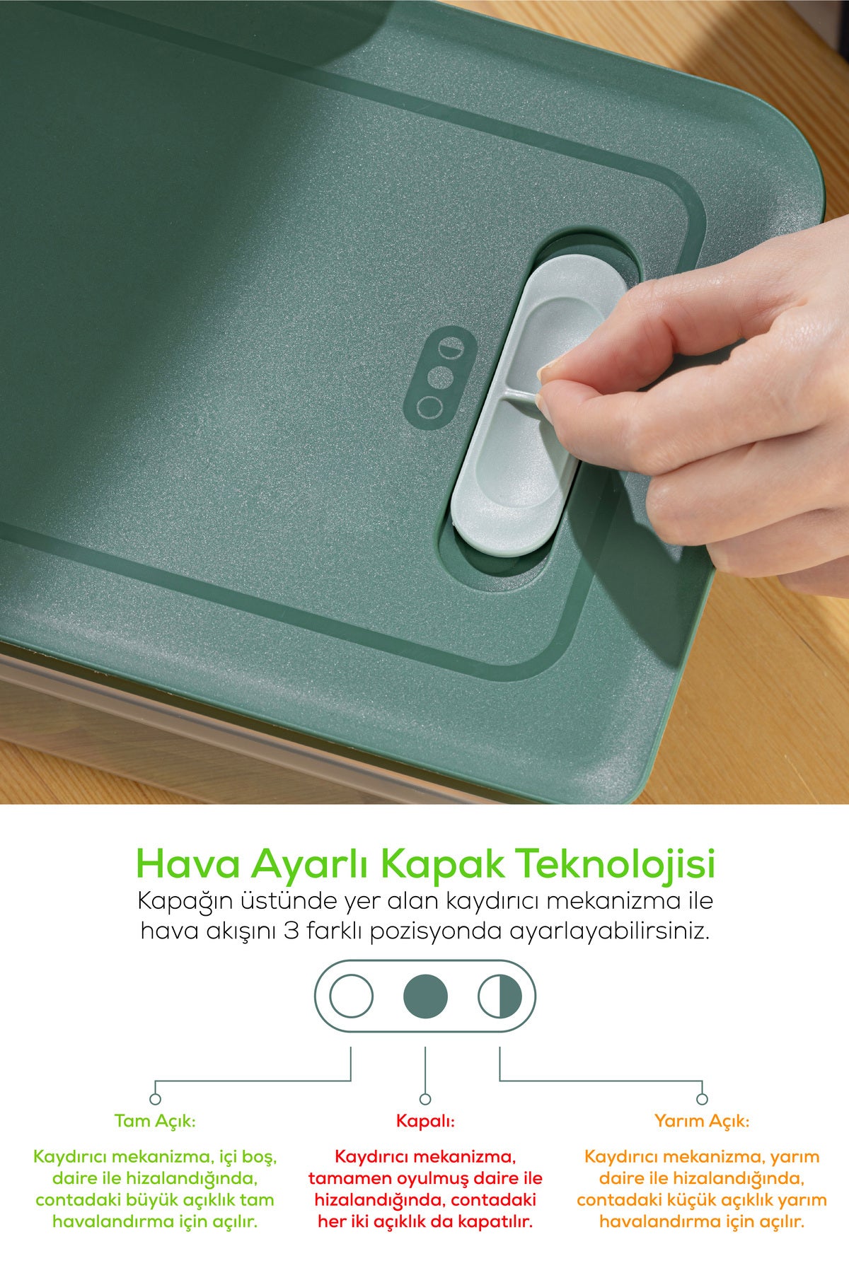 8'li Hava Kanallı Ayarlanabilir Sebze ve Meyve Saklama Kabı 4x(1,15 lt) 2x(2,35-5 lt) Turuncu