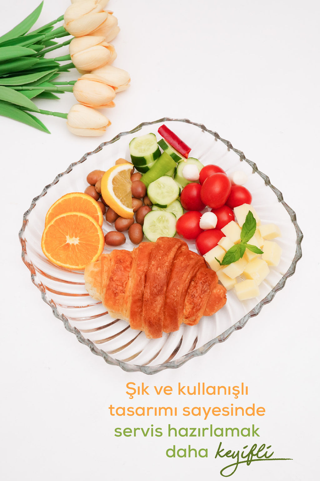 Cam Kare Sunum ve Servis Tabağı 24,5 cm