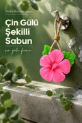 Pembe Çin Gülü Şekilli Katı Sabun 10x10 cm Asılabilir Dekoratif Banyo El Sabunu