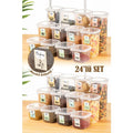 Renkli Etiketli 24lü Peggy Kare Erzak Saklama Kabı 8x(0,55 Litre, 1,2 Litre, 1,75 Litre) Beyaz