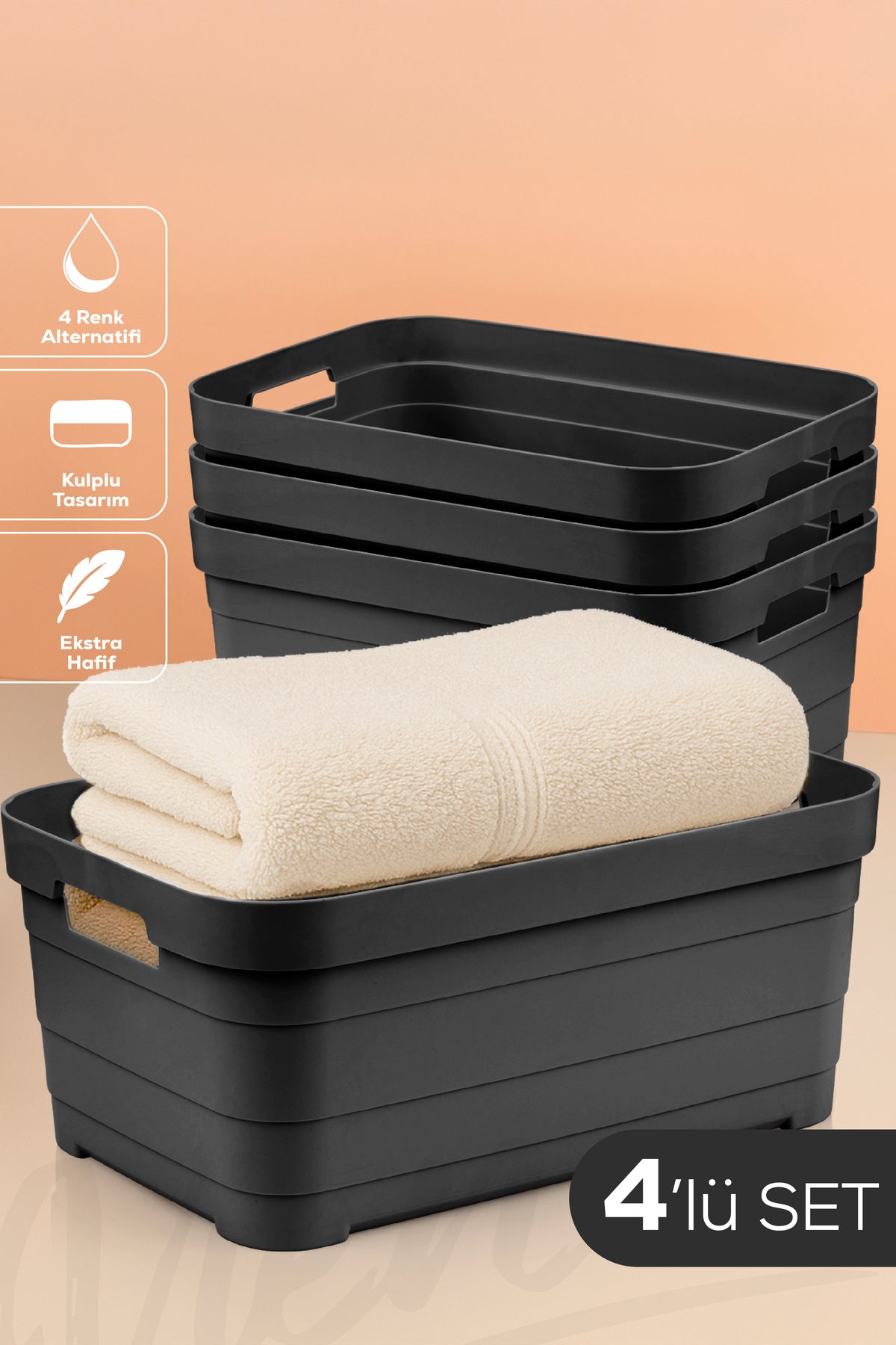 4'lü 10,8 Litre Saklama Kutusu Antrasit