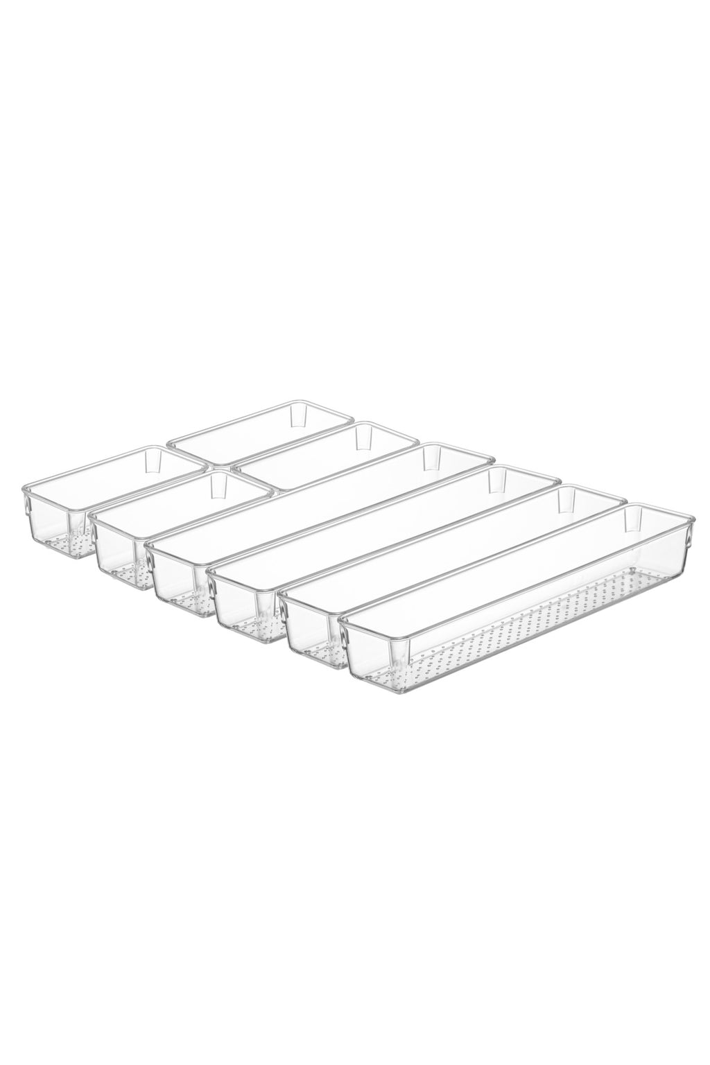 8'li Modüler Şeffaf Kaşıklık Seti Çekmece İçi Mutfak Çatal Kaşık Bıçak Düzenleyici Organizer (4F4C)