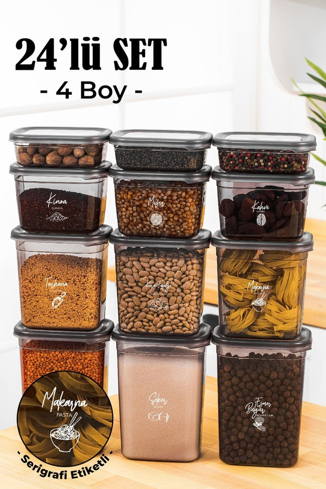 Etiketli Peggy Dikdörtgen Set 4 Boy · 24'lü