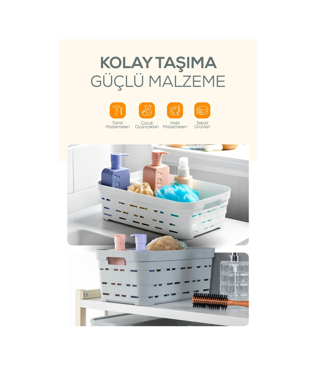 6'lı 2,8 Litre Delikli Saklama Kutusu Antrasit