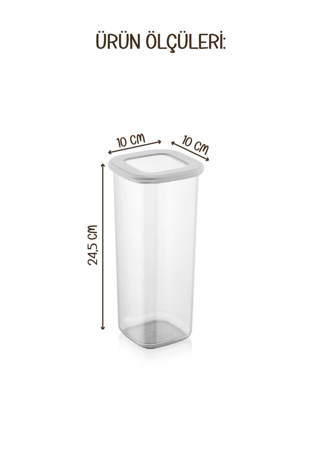 Renkli Etiketli Kare Erzak Saklama Kabı 6lı Set 1,75 Litre Beyaz