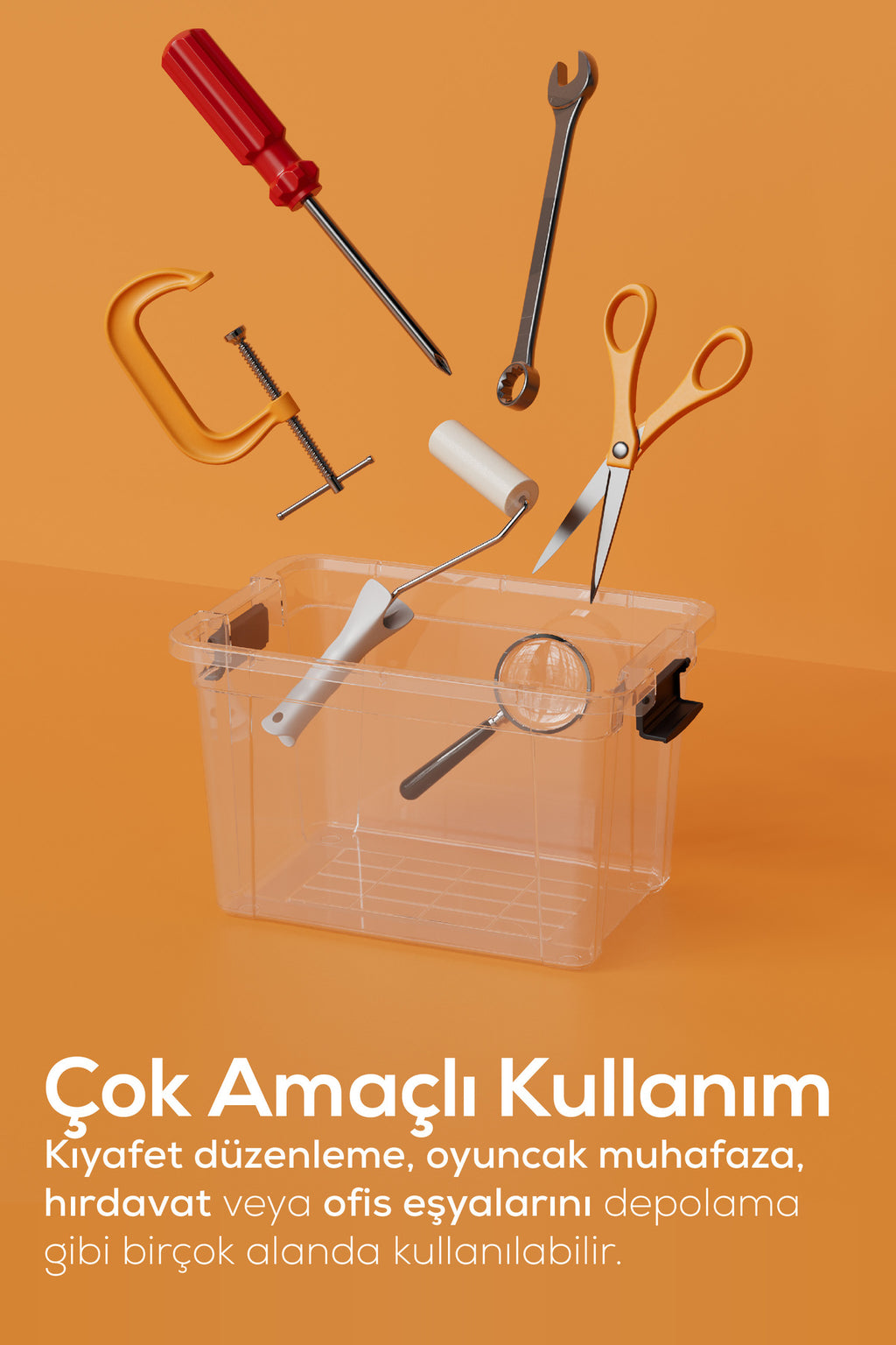 3'lü 25 Litre Kilitli Kapaklı Saklama ve Erzak Kutusu 33125