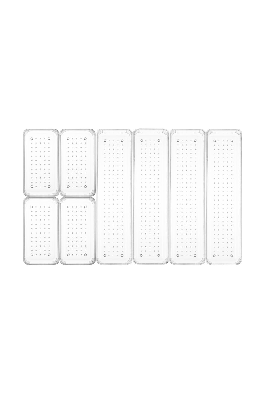 8'li Modüler Şeffaf Kaşıklık Seti Çekmece İçi Mutfak Çatal Kaşık Bıçak Düzenleyici Organizer (4F4C)