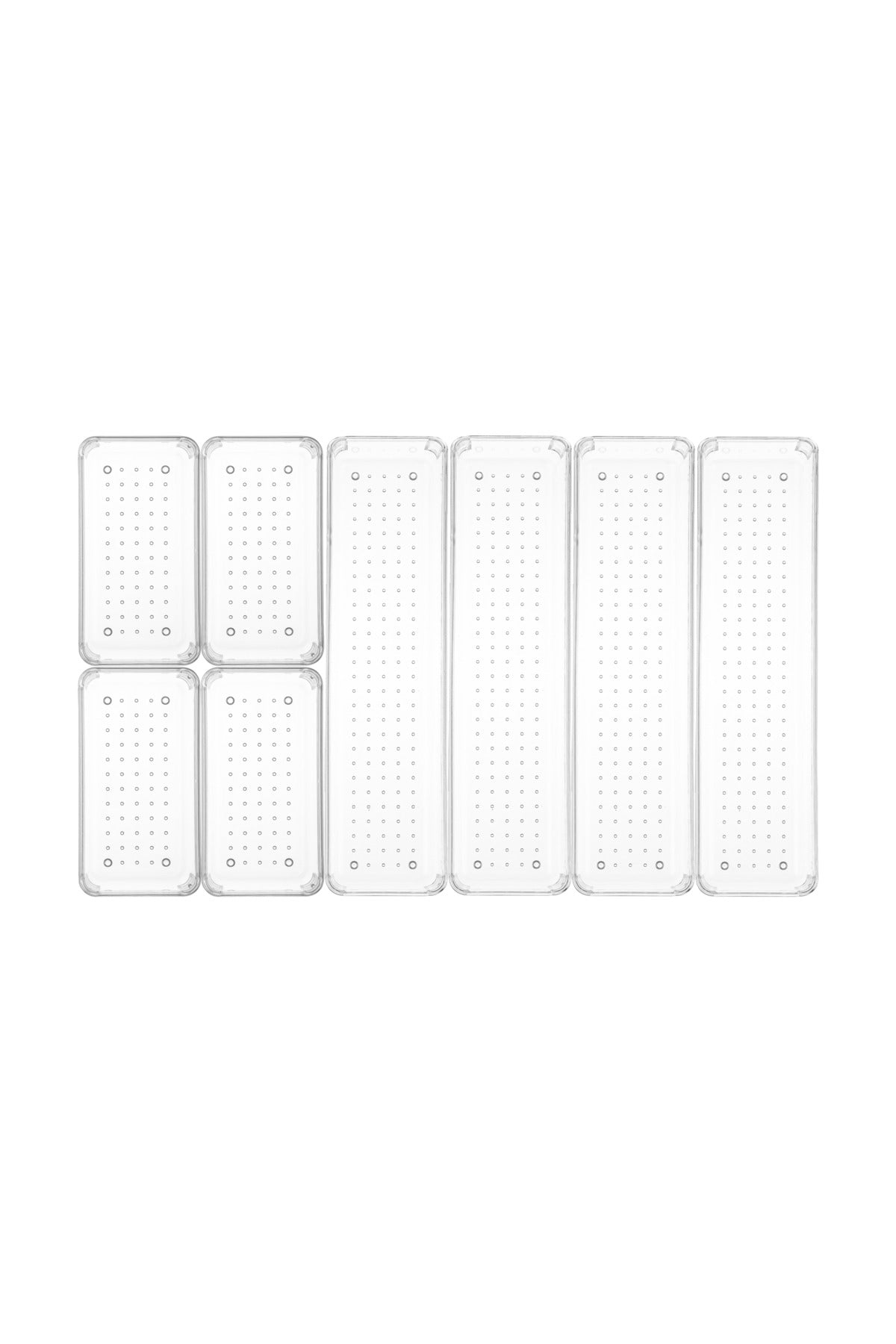 8'li Modüler Şeffaf Kaşıklık Seti Çekmece İçi Mutfak Çatal Kaşık Bıçak Düzenleyici Organizer (4F4C)