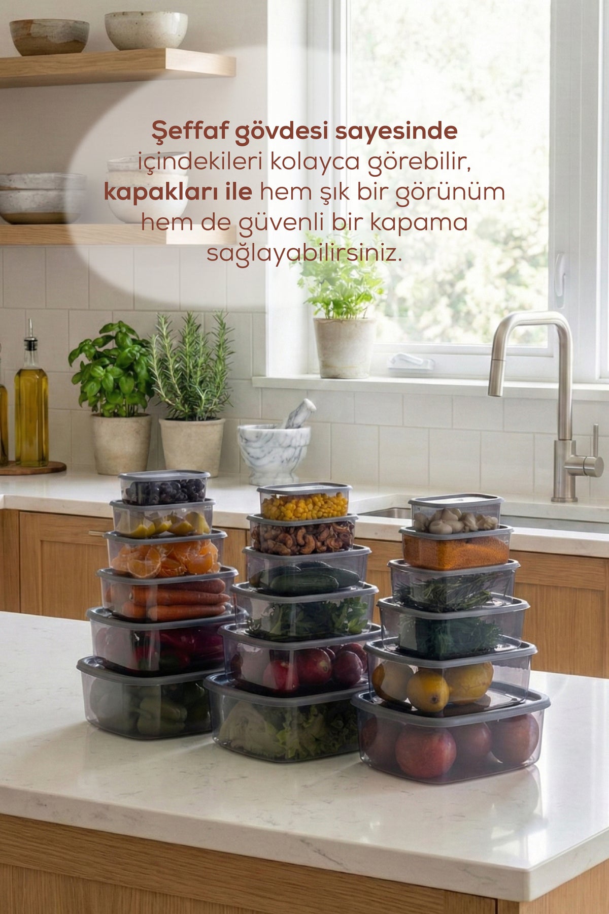 18'li Hava Geçirmez Saklama Kabı Antrasit (3-2-1,2-0,75-0,50-0,25 lt)