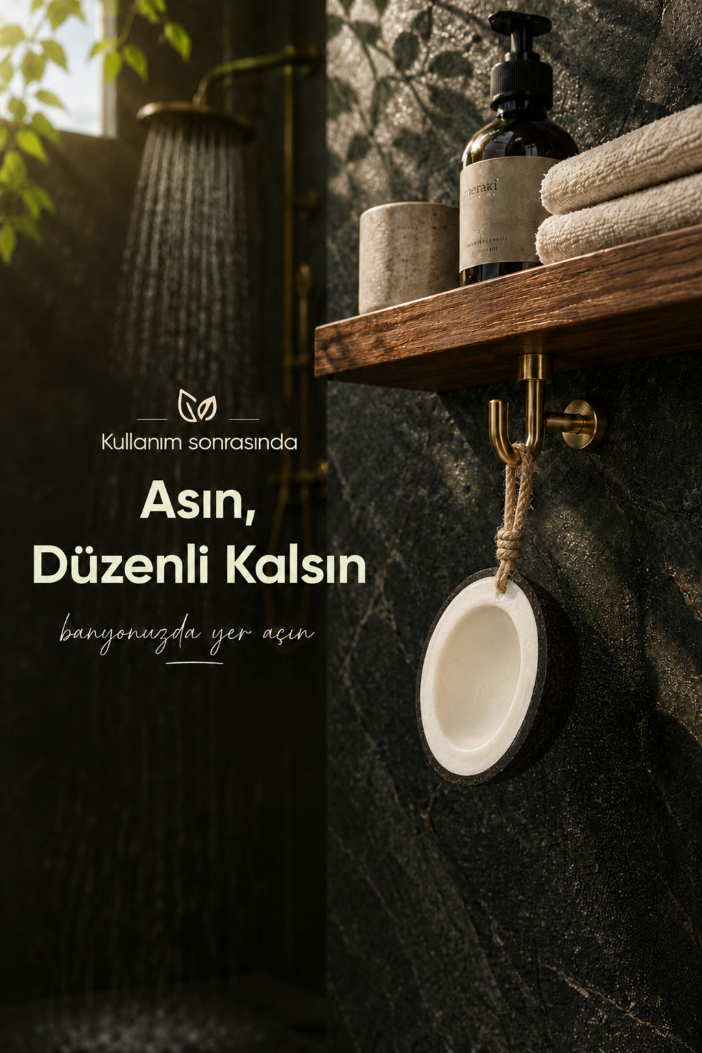 Hindistan Cevizi Şekilli Katı Sabun 9,5x8x5 cm Asılabilir Dekoratif Banyo El Sabunu