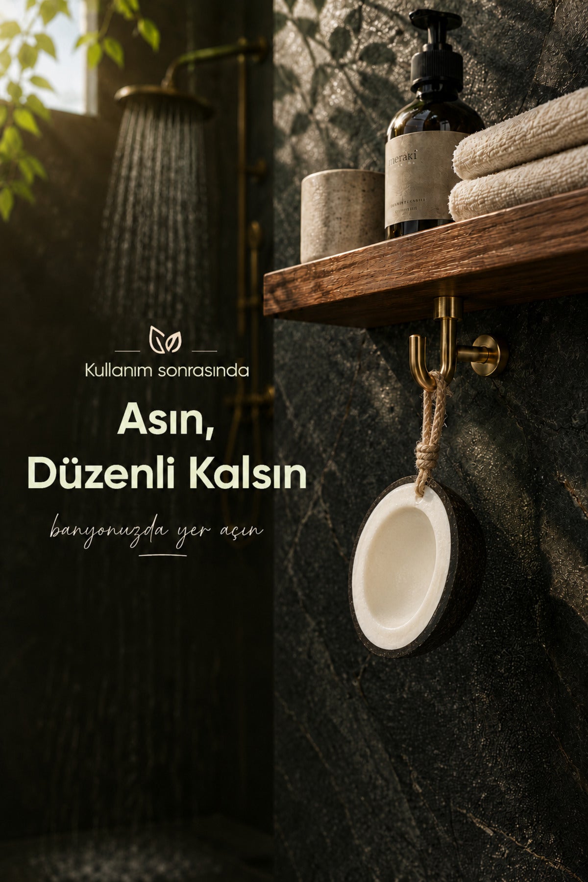 Hindistan Cevizi Şekilli Katı Sabun 9,5x8x5 cm Asılabilir Dekoratif Banyo El Sabunu
