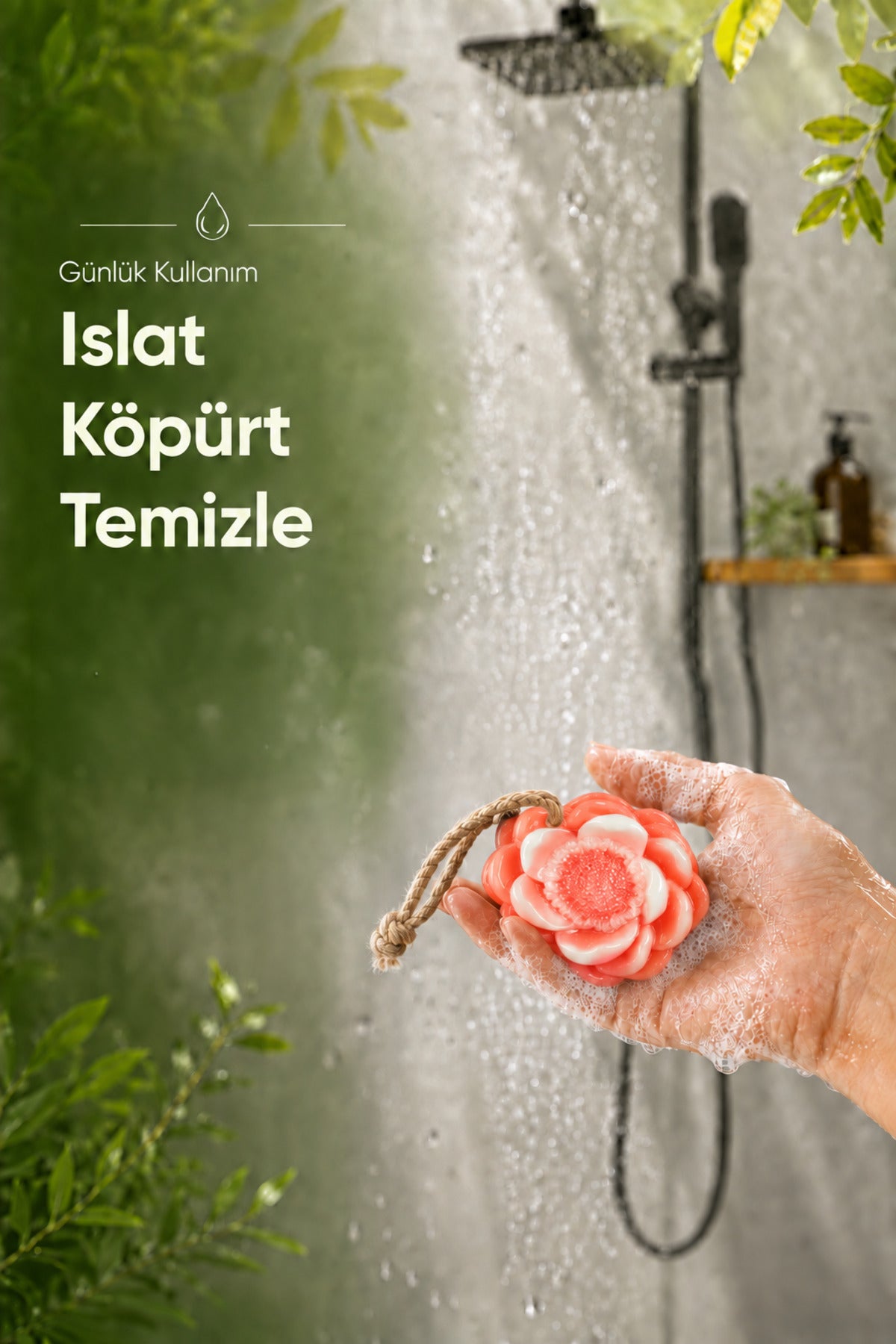 Turuncu Nilüfer Şekilli Katı Sabun 8x4,5 cm Asılabilir Dekoratif Banyo El Sabun
