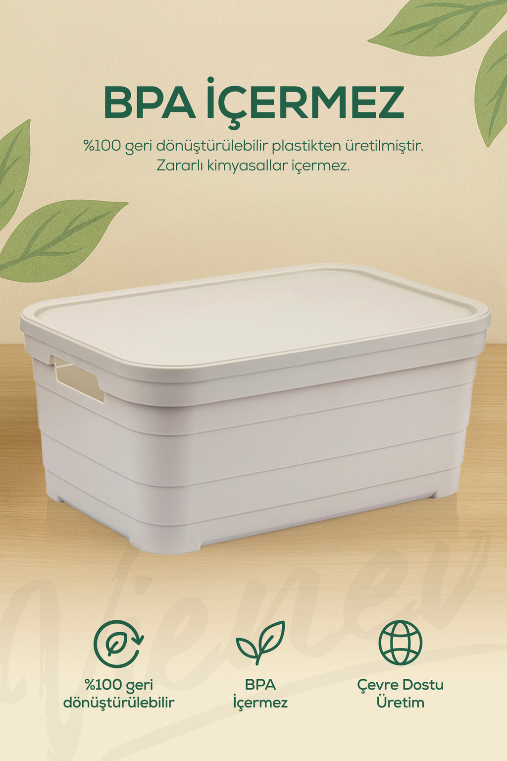 6'lı Kapaklı 2,8 Litre Saklama Kutusu Mavi
