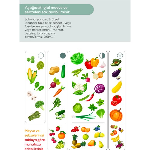 3'lü Ayarlı Sebze Ve Meyve Saklama Kabı Turuncu 5 Litre