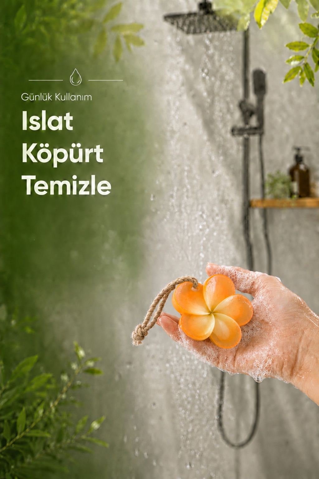 Turuncu Hint Yasemini Şekilli Katı Sabun 10,5x11 cm Asılabilir Dekoratif Banyo El Sabunu