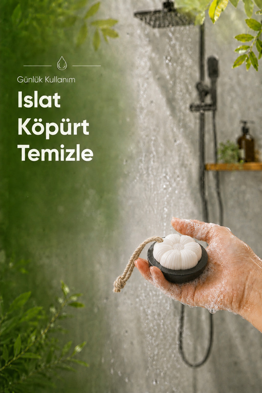 Mangosten Şekilli Katı Sabun 6,6x6,6x4,8 cm Asılabilir Dekoratif Banyo El Sabunu