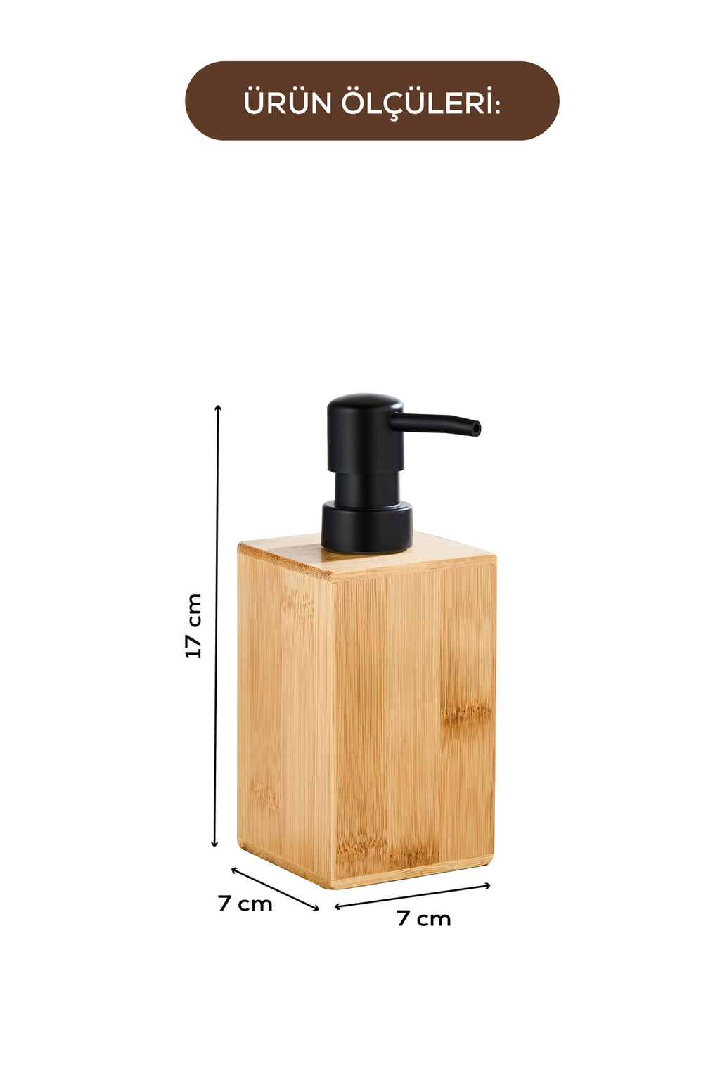 Bambu Uzun Kare Sıvı Sabunluk 255 ml
