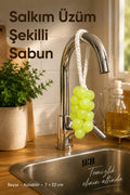Yeşil Salkım Üzüm Şekilli Katı Sabun 7x22 cm Asılabilir Dekoratif Banyo El Sabunu