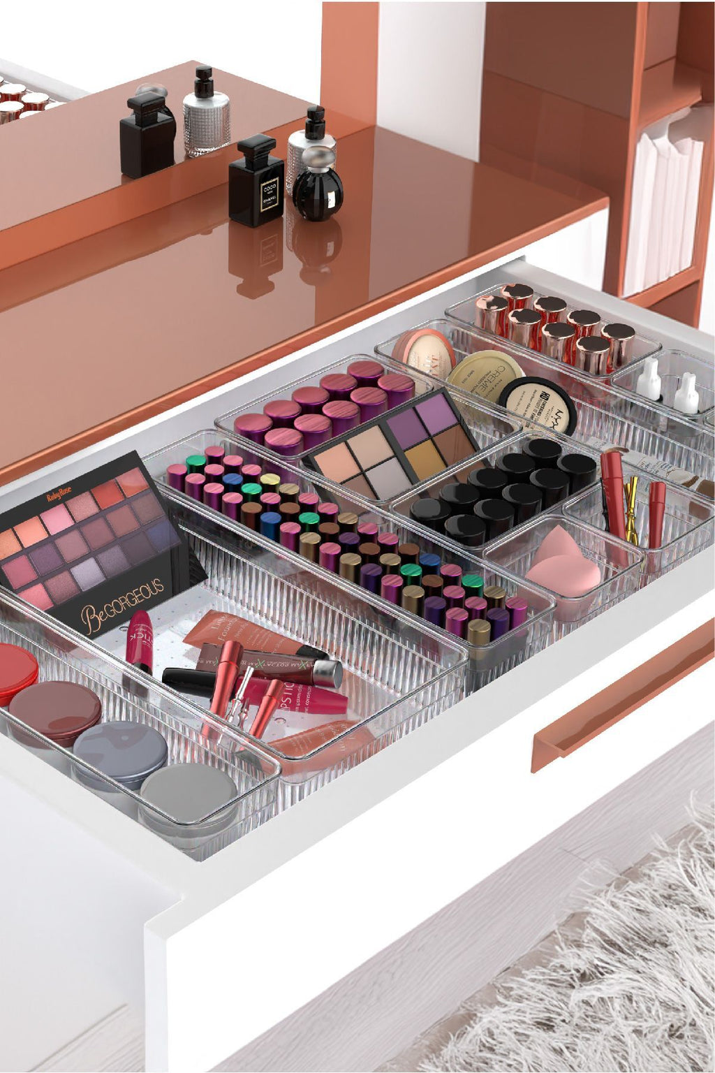 8li Şeffaf Çekmece Içi Organizer 1x(B.DKDRTGN,B.KARE,D.DKDRTGN,O.DKDRTGN)2x(K.DKDRTGN,K.KARE)