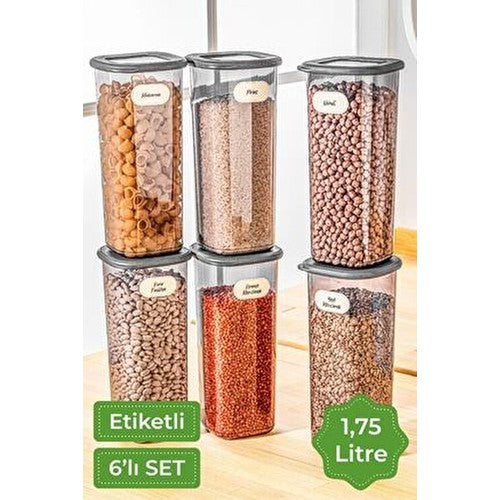 6'lı Kare Erzak Saklama Kabı 1,75 L