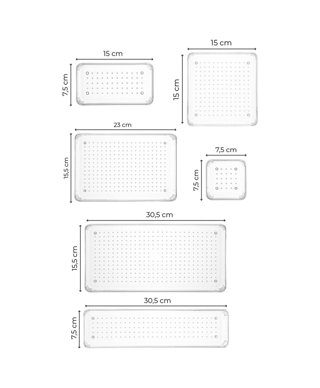8li Şeffaf Çekmece Içi Organizer 1x(B.DKDRTGN,B.KARE,D.DKDRTGN,O.DKDRTGN)2x(K.DKDRTGN,K.KARE)