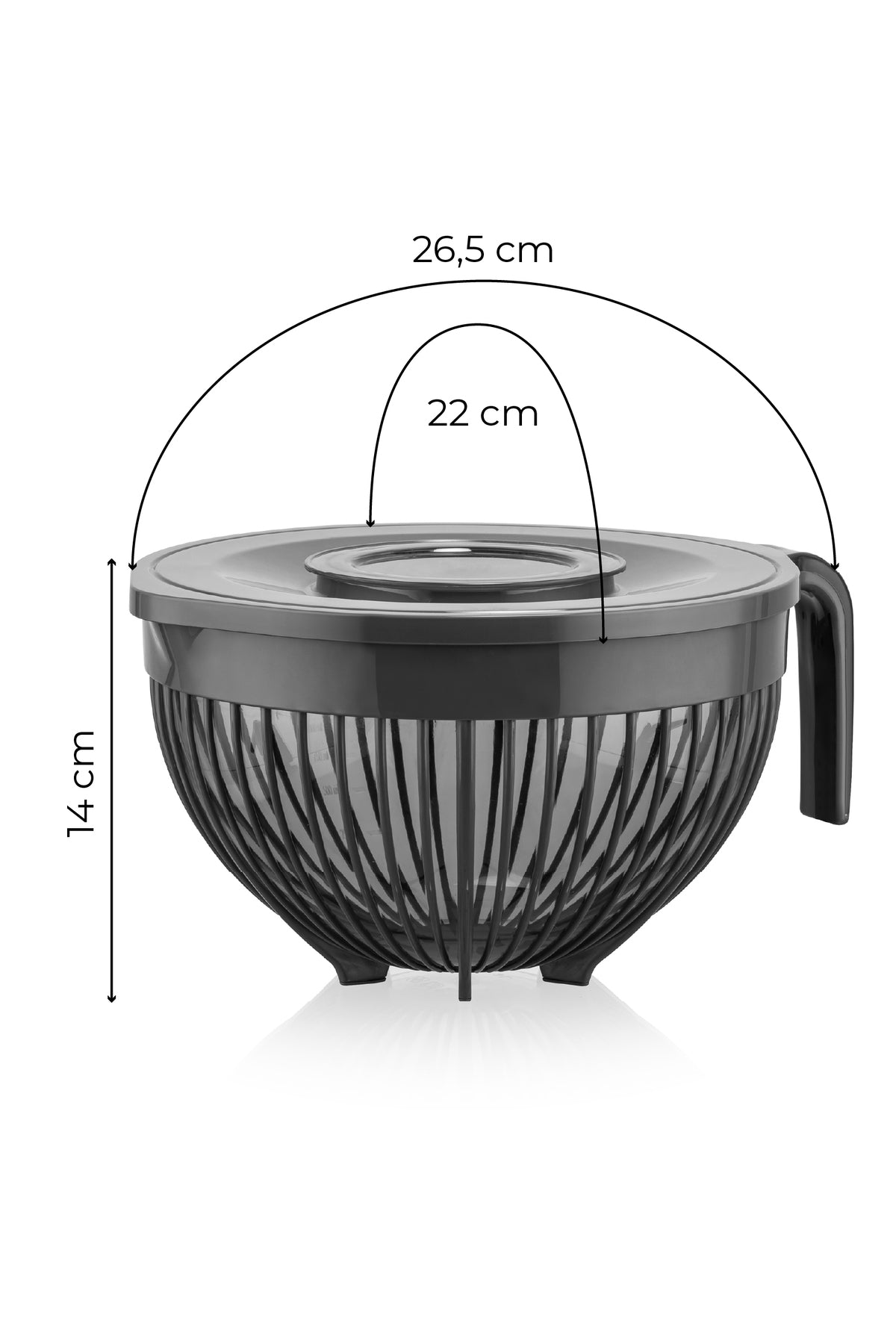 2li Linea Kapaklı Mikser Kabı 3 Litre Siyah