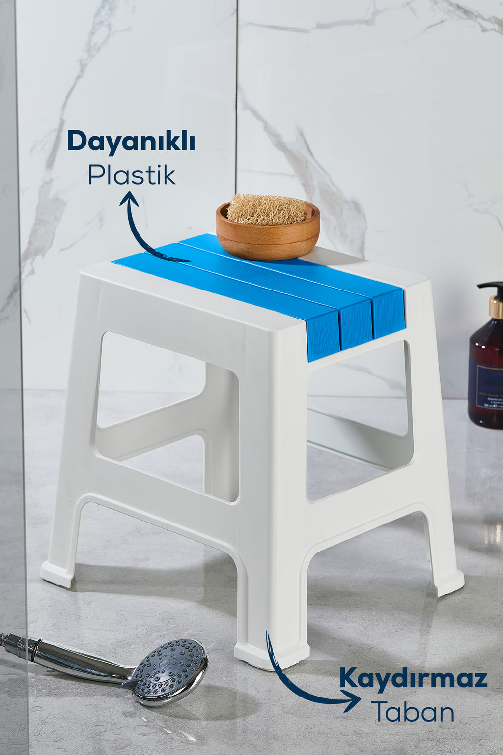 Plastik Küçük Tabure Mavi
