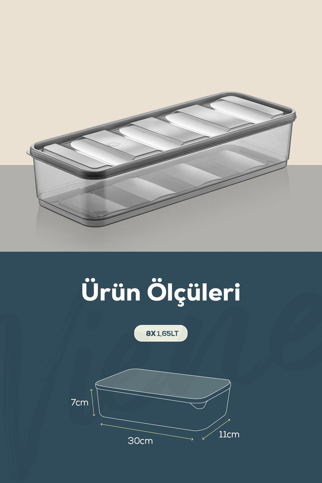 8li 1,65 Litre Bella Buzdolabı Düzenleyici Saklama Kabı
