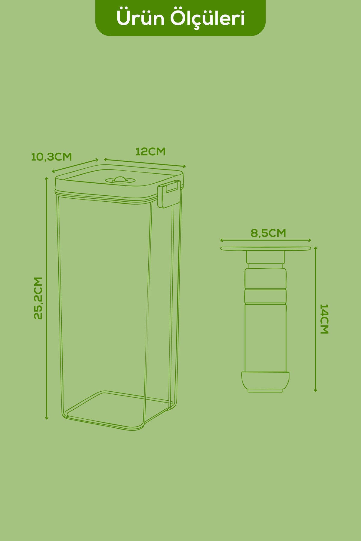 4'lü Vakumlu Saklama Kabı Seti | 3x 2 Litre Kap + Manuel Pompa