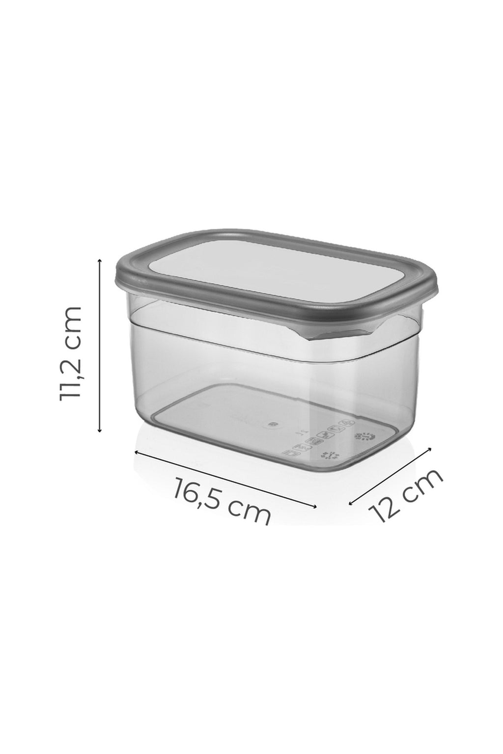 6lı 1,3 Litre Contalı Dikdörtgen Saklama Kabı Seti Serigrafi Etiketli