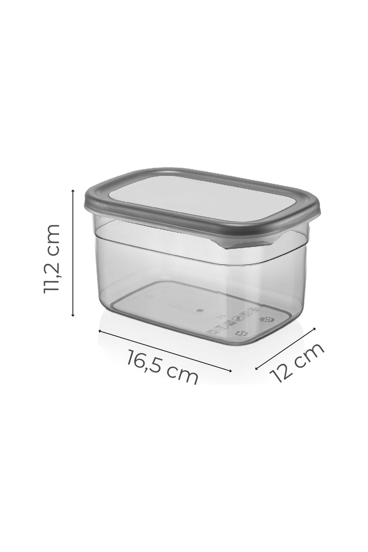 6lı 1,3 Litre Contalı Dikdörtgen Saklama Kabı Seti Serigrafi Etiketli