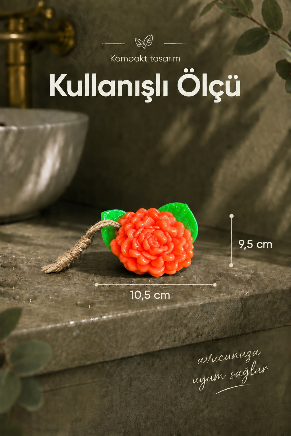 Turuncu Yasemin Şekilli Katı Sabun 10,5x9,5 cm Asılabilir Dekoratif Banyo El Sabun
