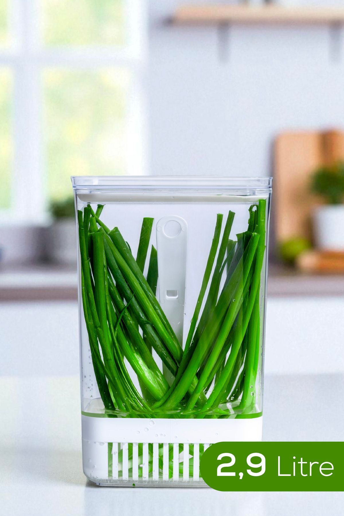 Süzgeçli Yeşillik Saklama Kabı 2,9 Litre