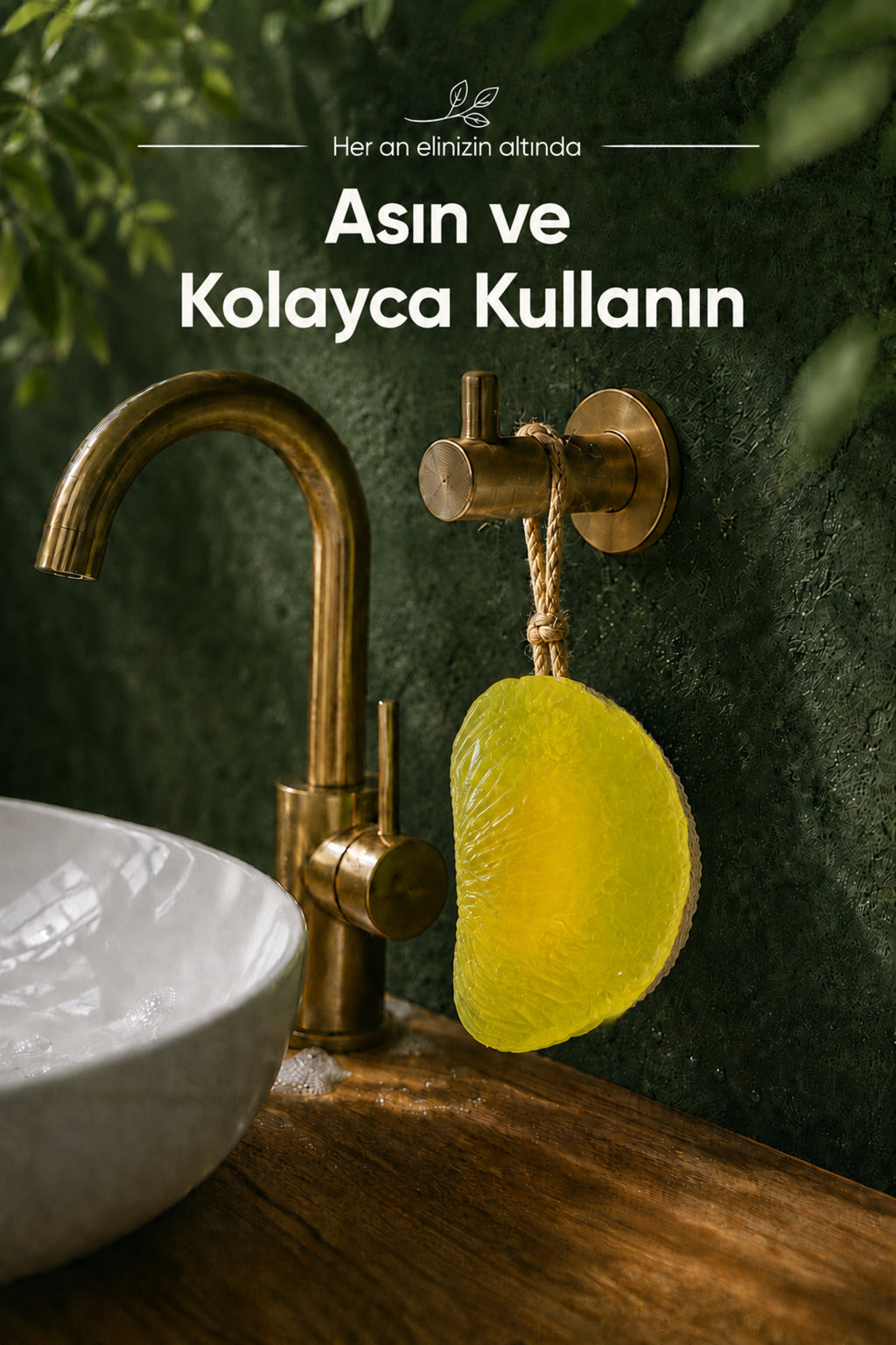 Sarı Pomelo Dilimi Şekilli Lifli Katı Sabun 10x6x4 cm Peeling Etkili Asılabilir Dekoratif Banyo El Sabunu