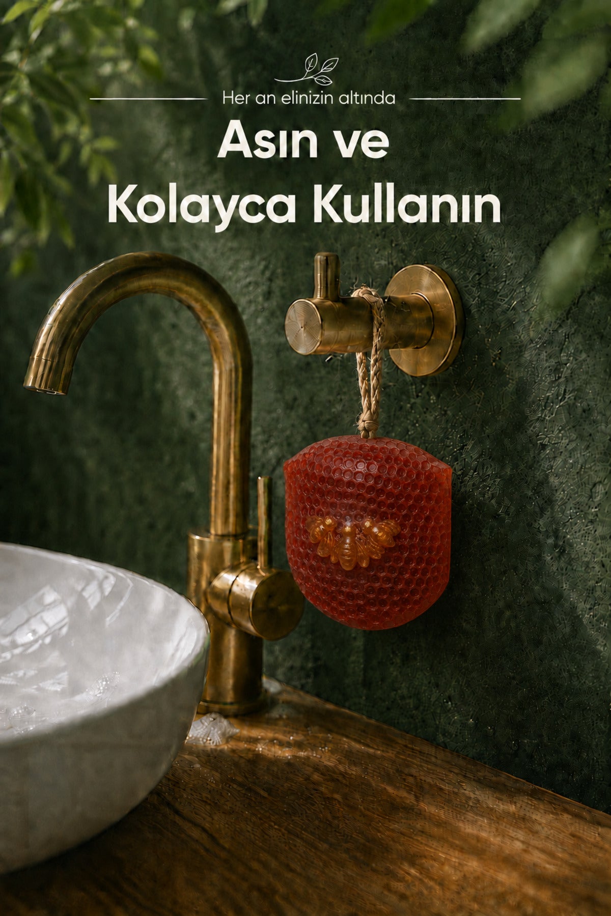 Kırmızı Petek Şekilli Katı Sabun 9,5x10,5x3,4 cm Asılabilir Dekoratif Banyo El Sabunu