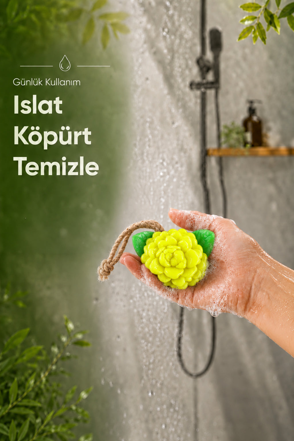 Sarı Yasemin Şekilli Katı Sabun 10,5x9,5 cm Asılabilir Dekoratif Banyo El Sabun