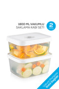 Vacuumfresh 2'li 1800 ml Vakumlu Gıda Saklama Kabı Seti