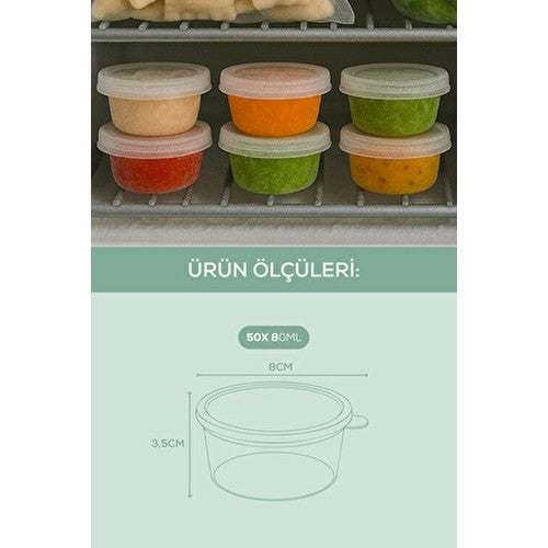 50’li Dondurucuya Uygun Saklama Kabı – 80 ml Sos, İlik, Tavuk Suyu Saklama Kabı