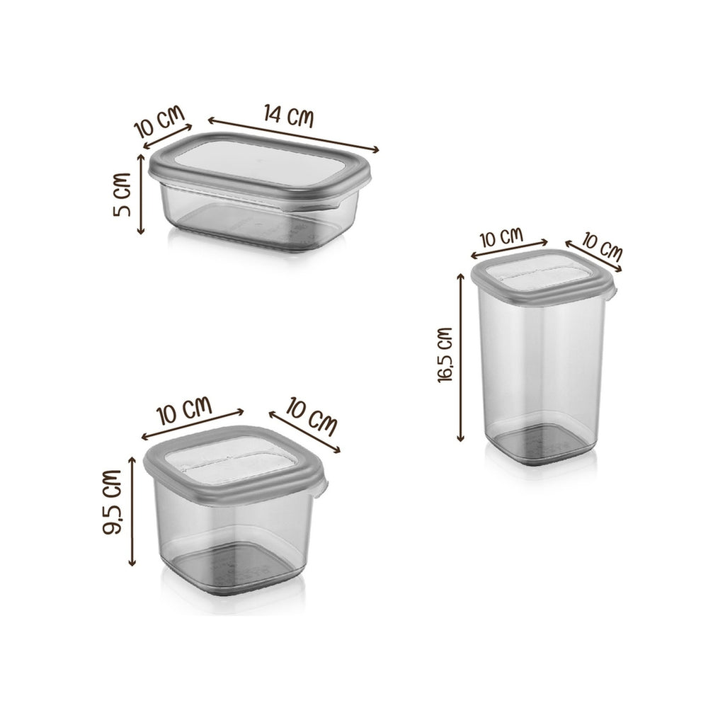 18li Etiketli Kaşıklı Baharat Saklama Kabı Seti Çeyiz Paketi Full Set 6x(0,40, 0,45, 0,55 L)