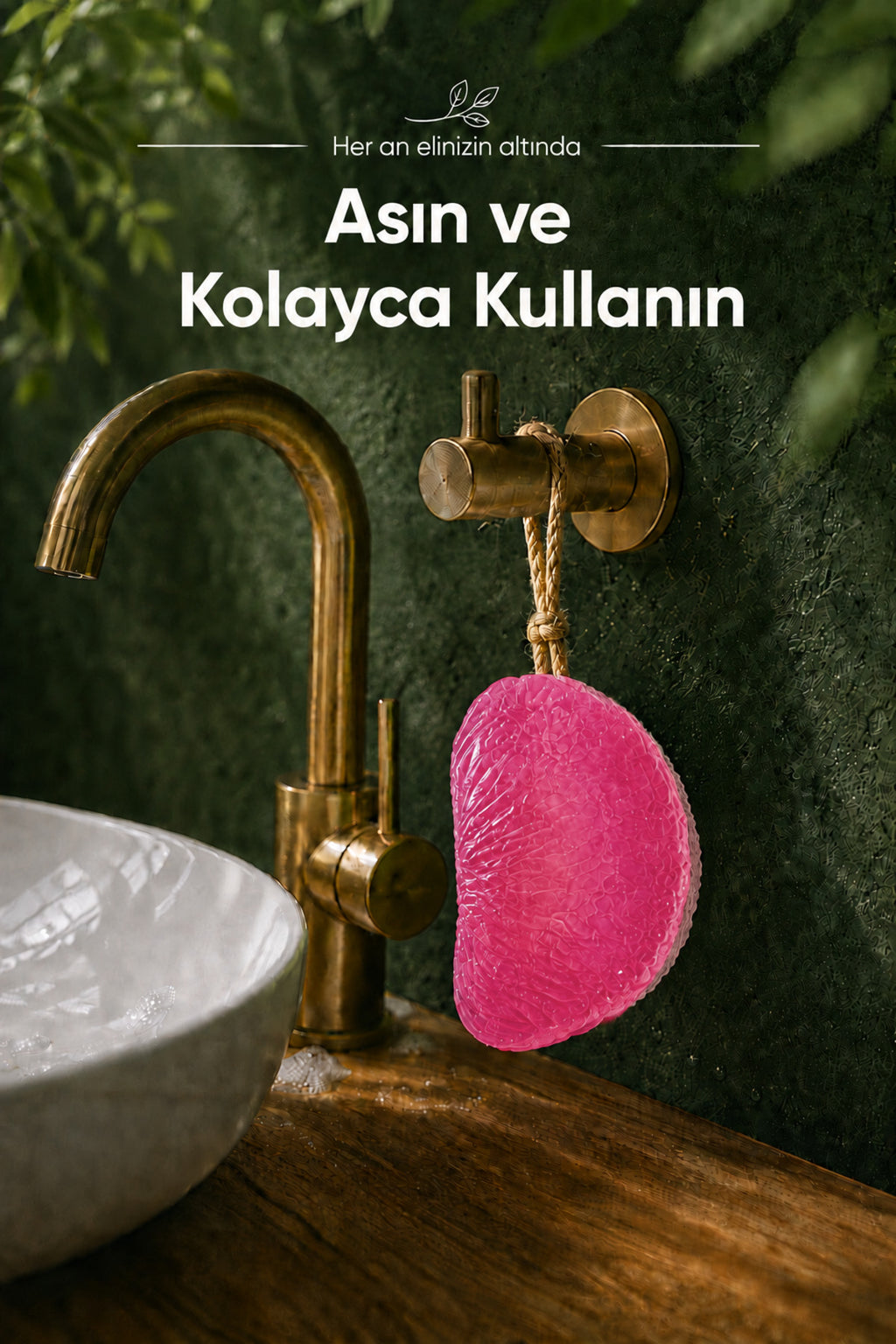 Pembe Pomelo Dilimi Şekilli Lifli Katı Sabun 10x6x4 cm Peeling Etkili Asılabilir Dekoratif Banyo El Sabunu