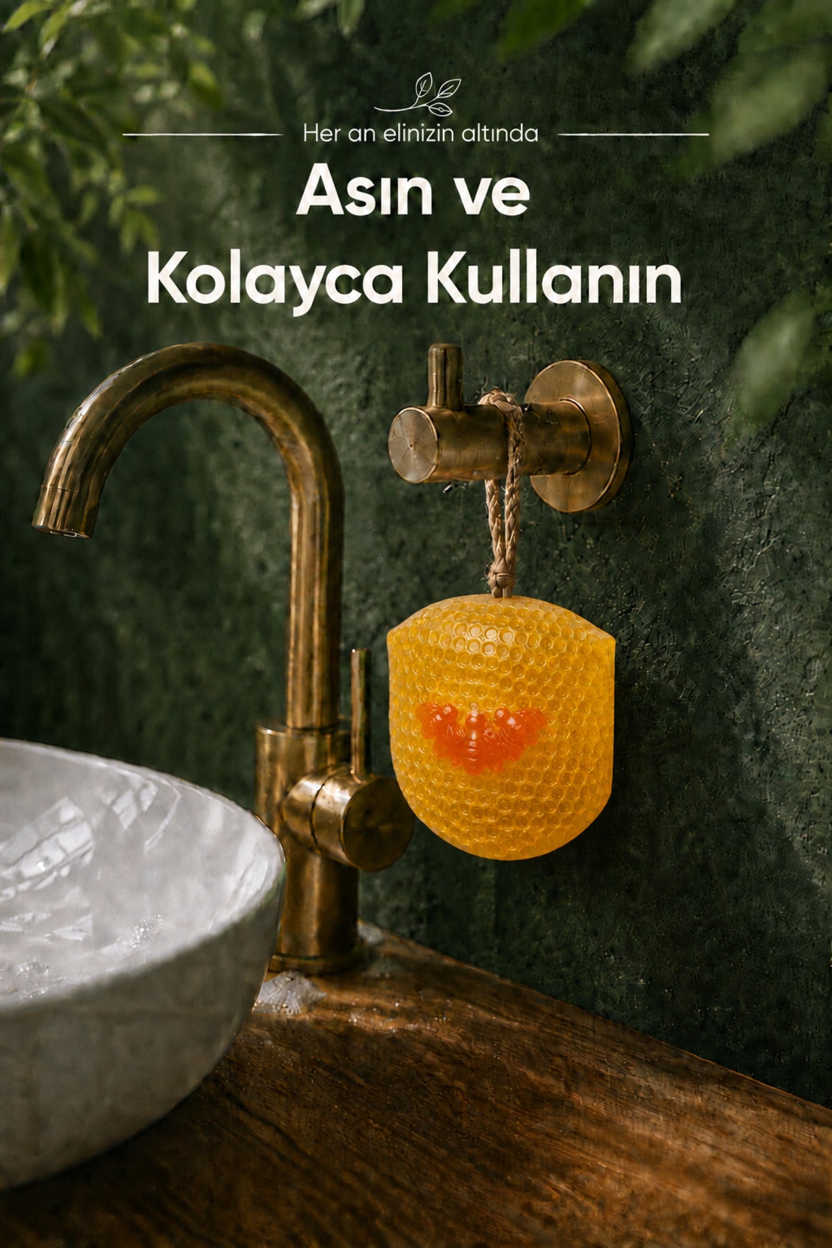 Sarı Petek Şekilli Katı Sabun 9,5x10,5x3,4 cm Asılabilir Dekoratif Banyo El Sabunu