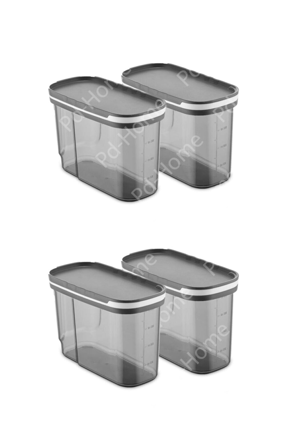 Foly 4'lü Sürgülü Kapaklı Erzak Saklama Kabı 1.25 Litre