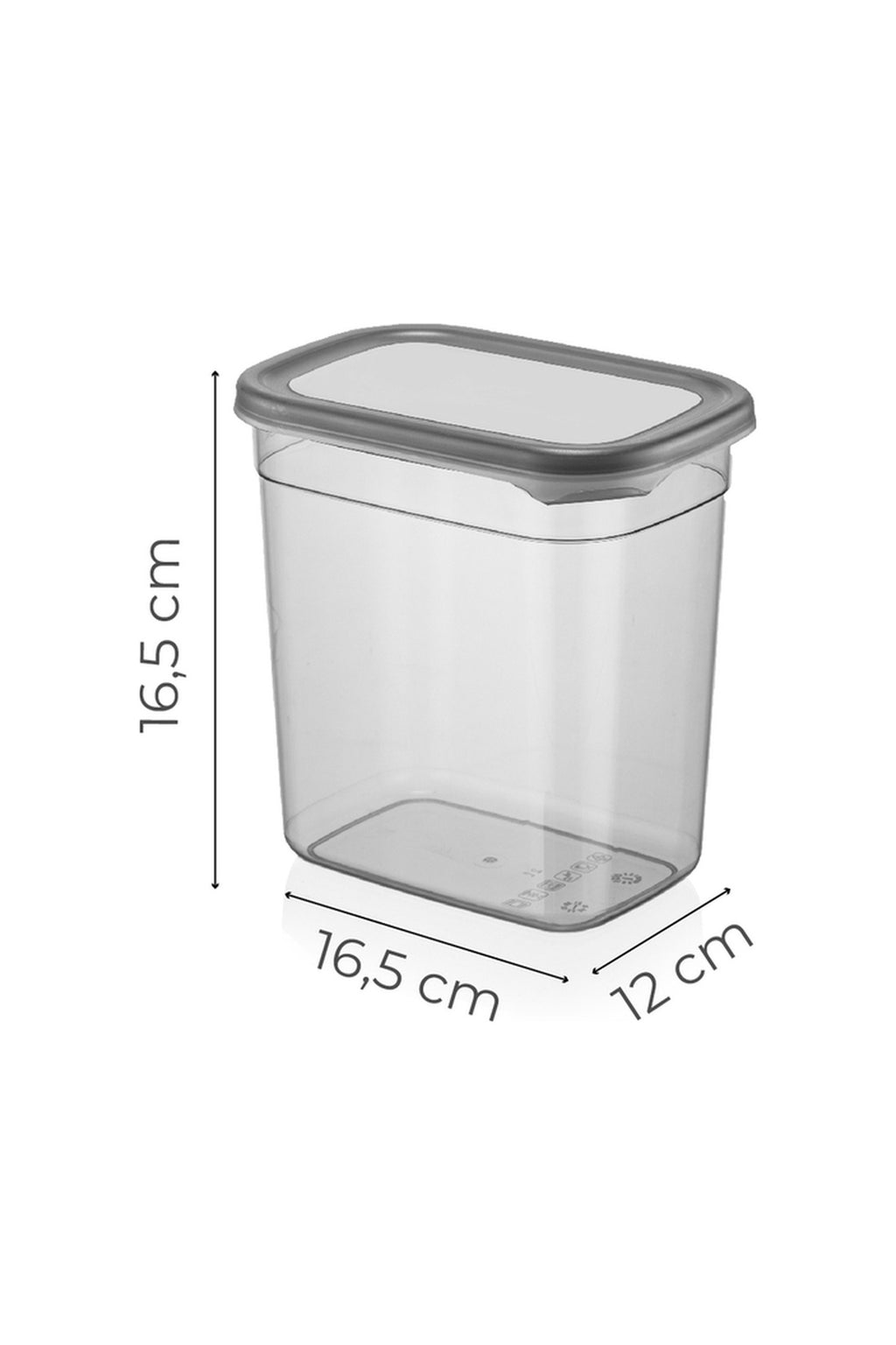 12li 2 Litre Contalı Dikdörtgen Saklama Kabı Seti Serigrafi Etiketli