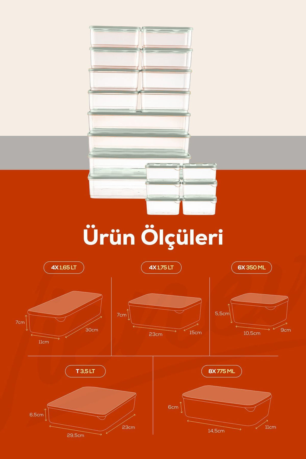 24'lü Buzdolabı Düzenleyici Organizer Mikrodalgaya Uygun Difriz Saklama Kabı Mint