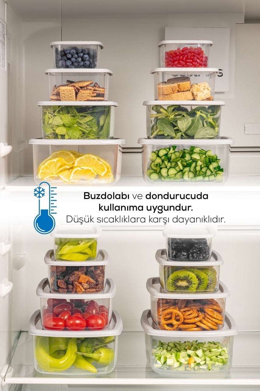 8'li Hava Geçirmez Saklama Kabı Seti Gri 2x(250-500-750-1200 ML)