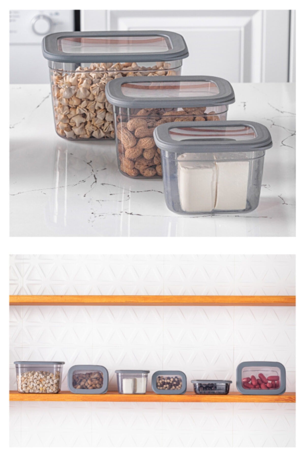 Foly Poli 3lü Dikdörtgen Saklama Kabı Derin 1x(2300 Ml, 1300 Ml, 800 Ml)