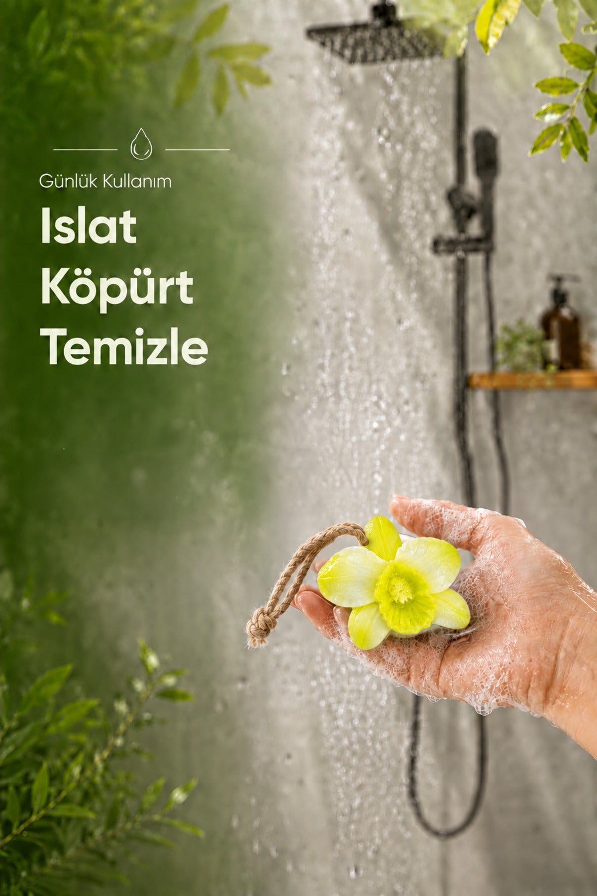 Sarı Orkide Şekilli Katı Sabun 10,5x10 cm Asılabilir Dekoratif Banyo El Sabunu
