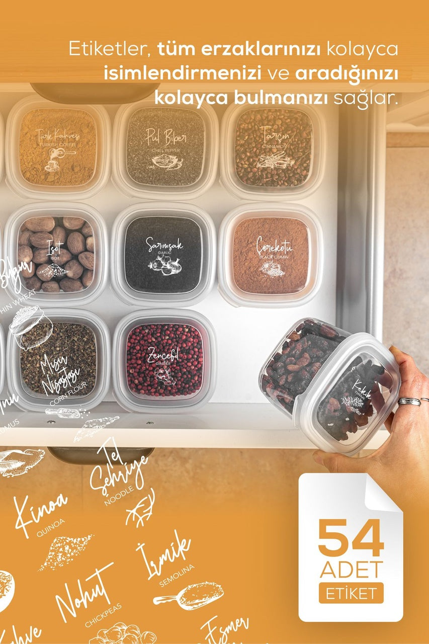 6'lı Etiketli Lux Hava Geçirmez Erzak Saklama Kabı Seti 2 Lt Beyaz