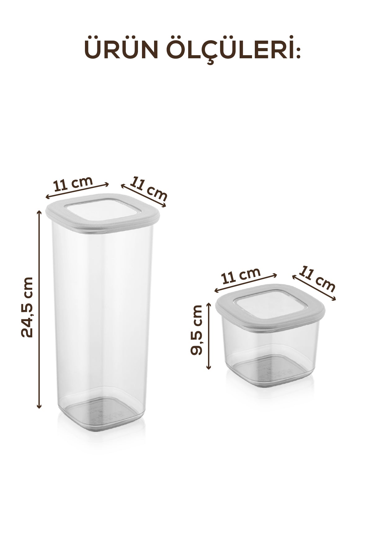 Renkli Etiketli 12li Foly Kare Erzak Saklama Kabı 9x(0,55 Litre) 3x(1,75 Litre) Beyaz