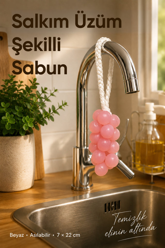 Pembe Salkım Üzüm Şekilli Katı Sabun